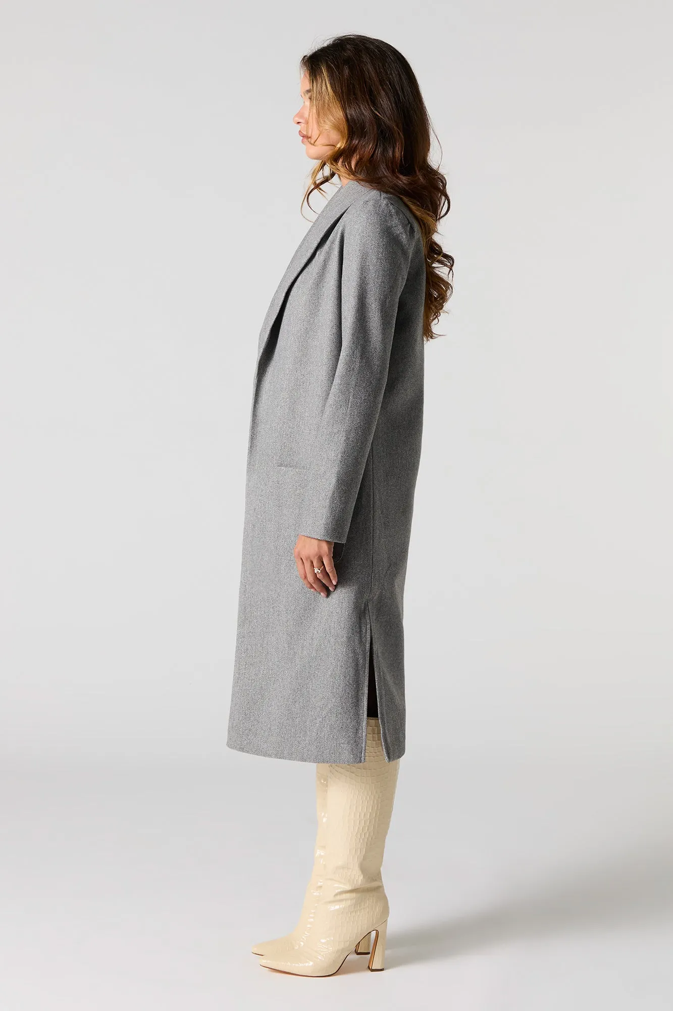 Blouson ouvert long avec col