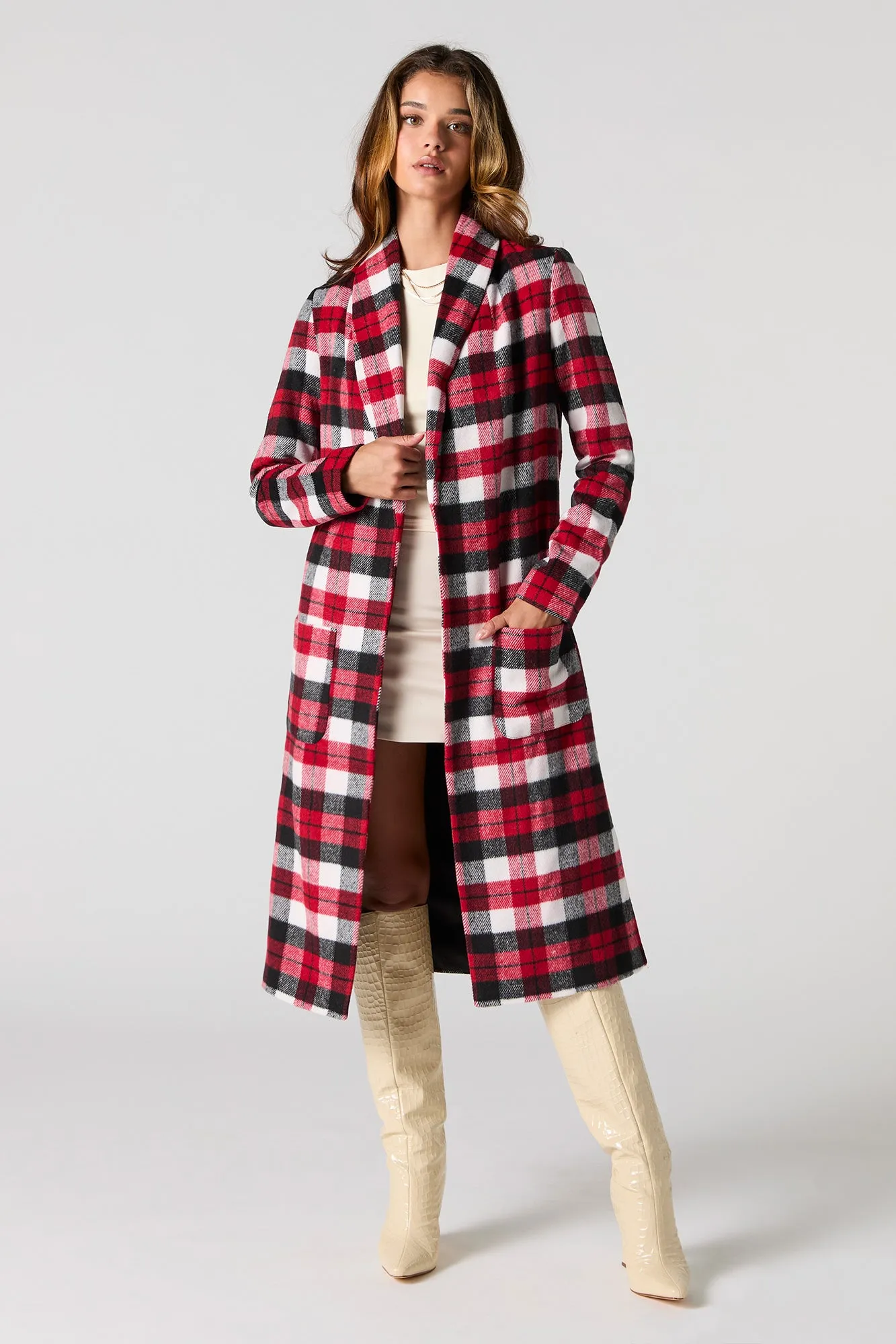 Blouson ouvert long avec col