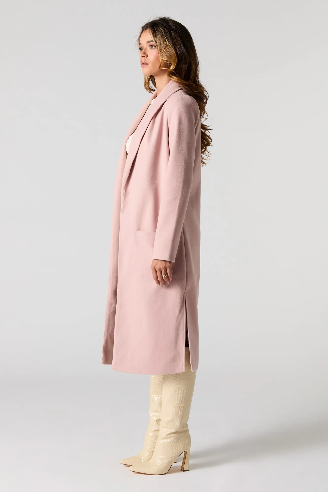 Blouson ouvert long avec col
