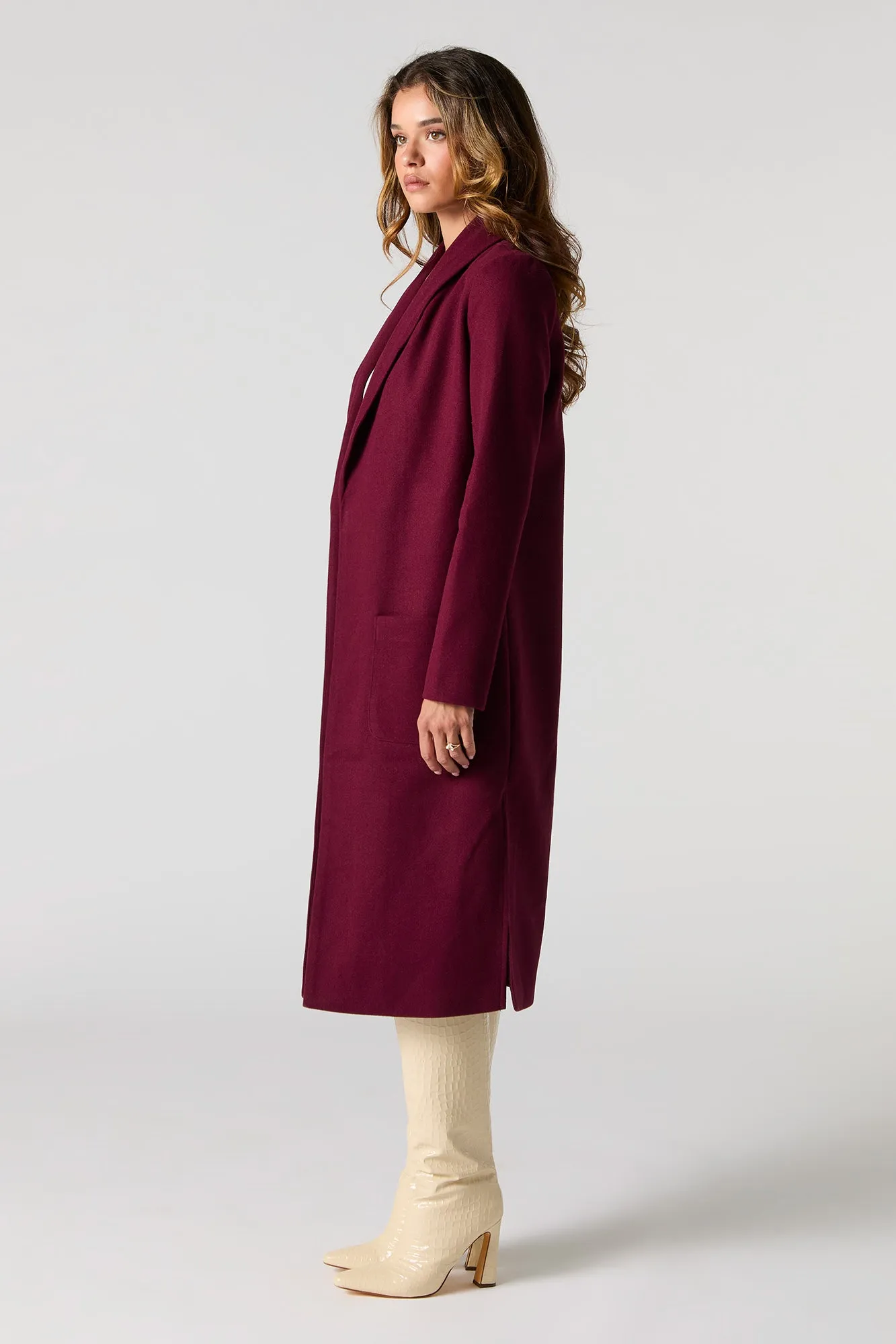 Blouson ouvert long avec col