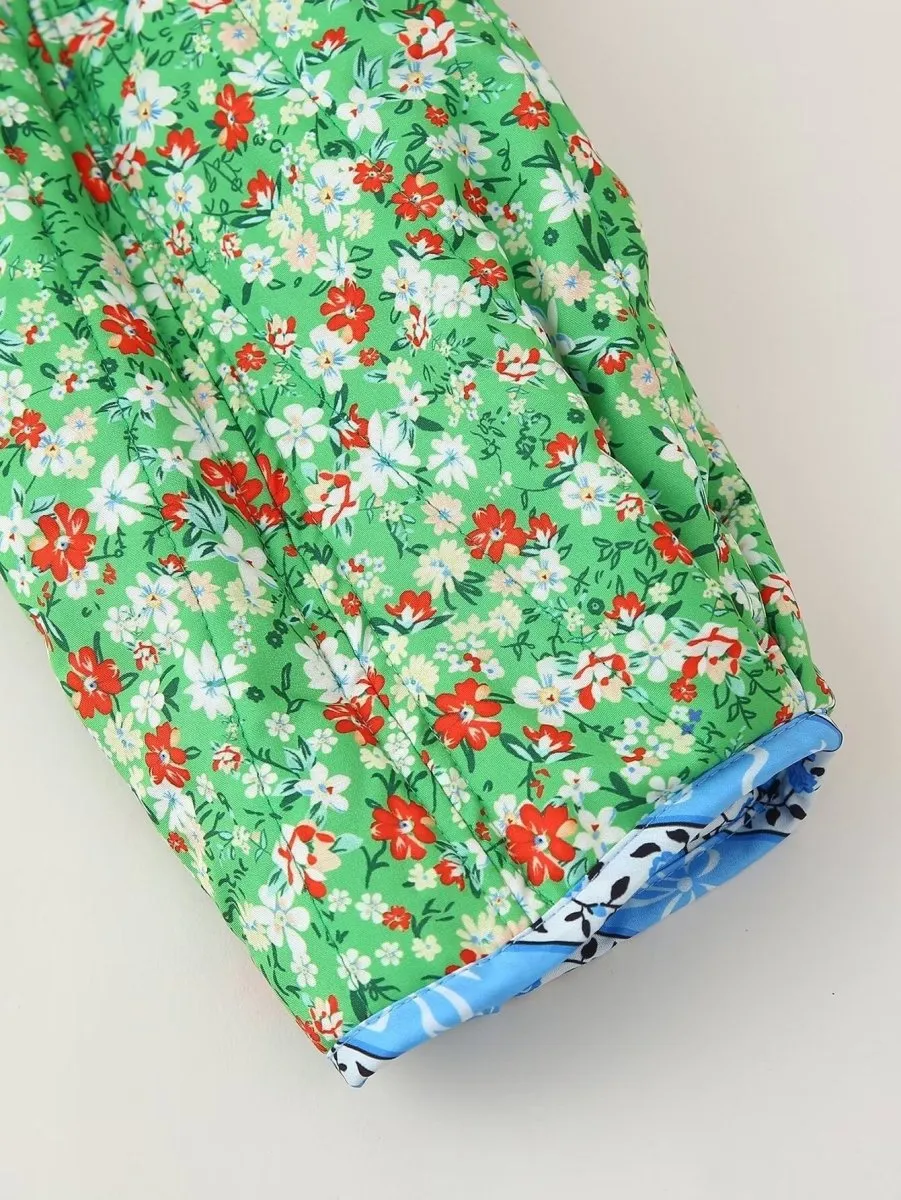 Claudia | Green Mood Floral Print Loose Jacket