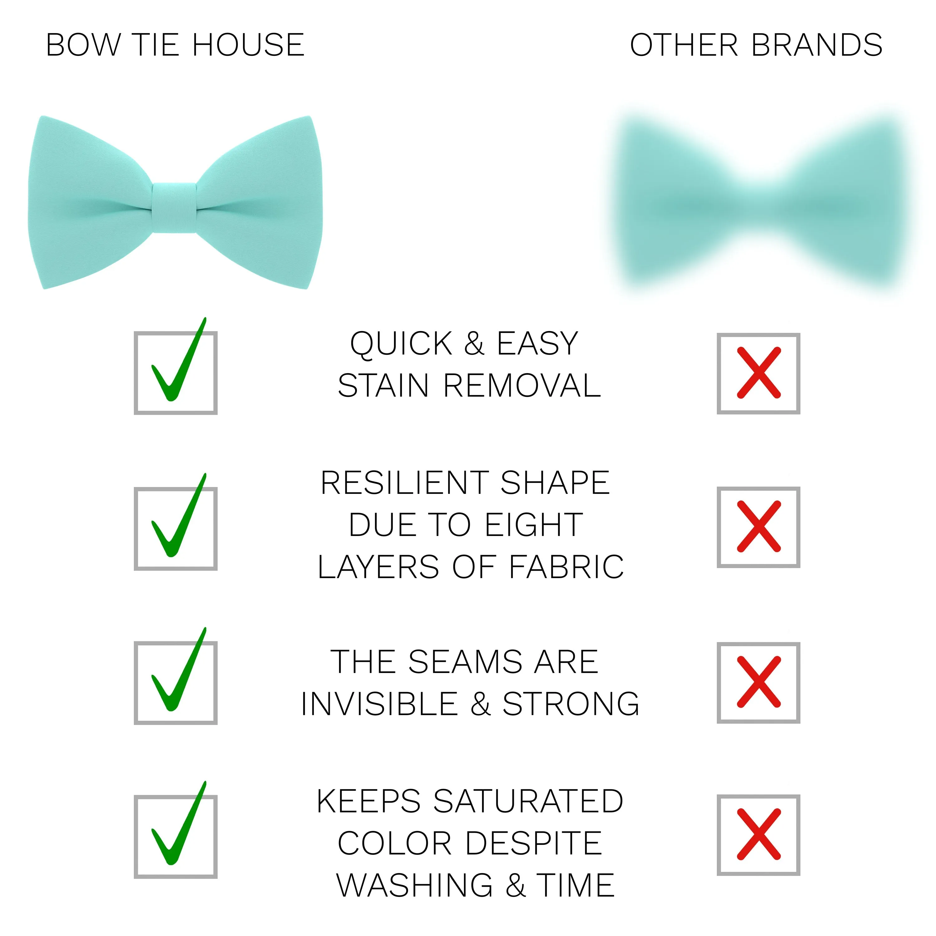 Crape Mint Bow Tie