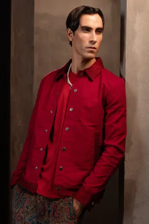Dark Fuchsia Textured Jacket