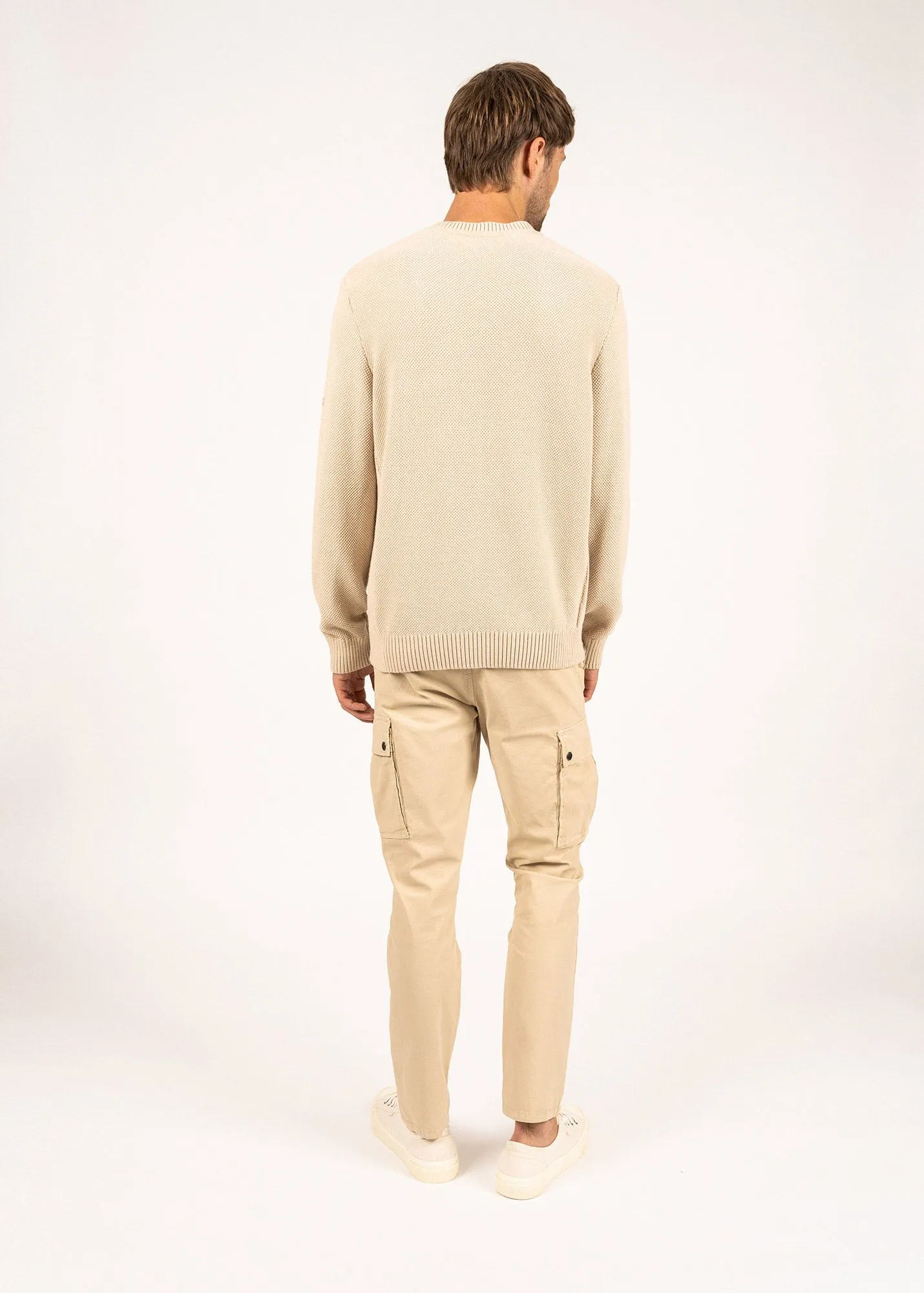 Jobourg cotton jumper - round neck, long sleeves (PLAGE)