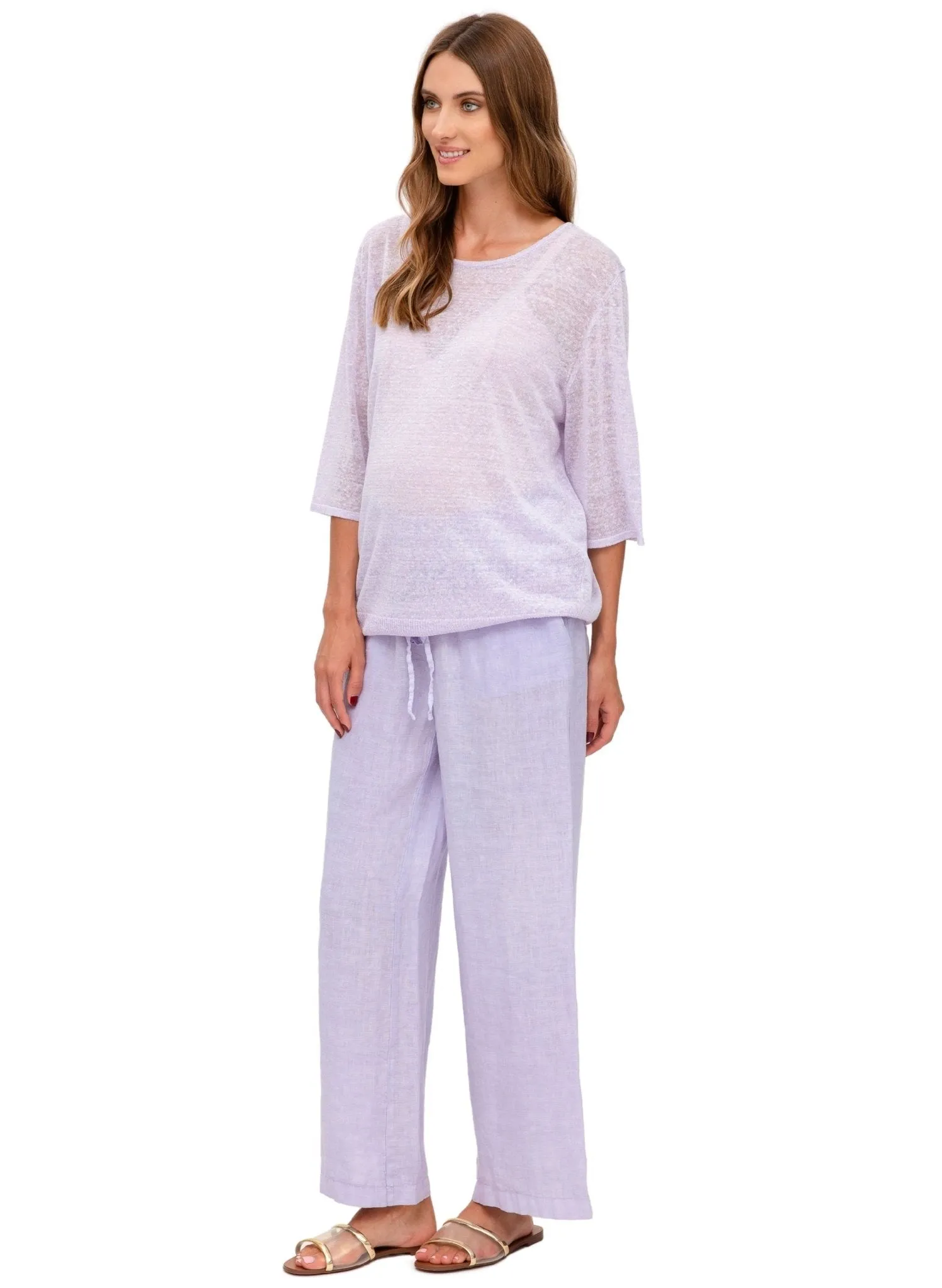 Joseph Linen Maternity Pants - Lavander