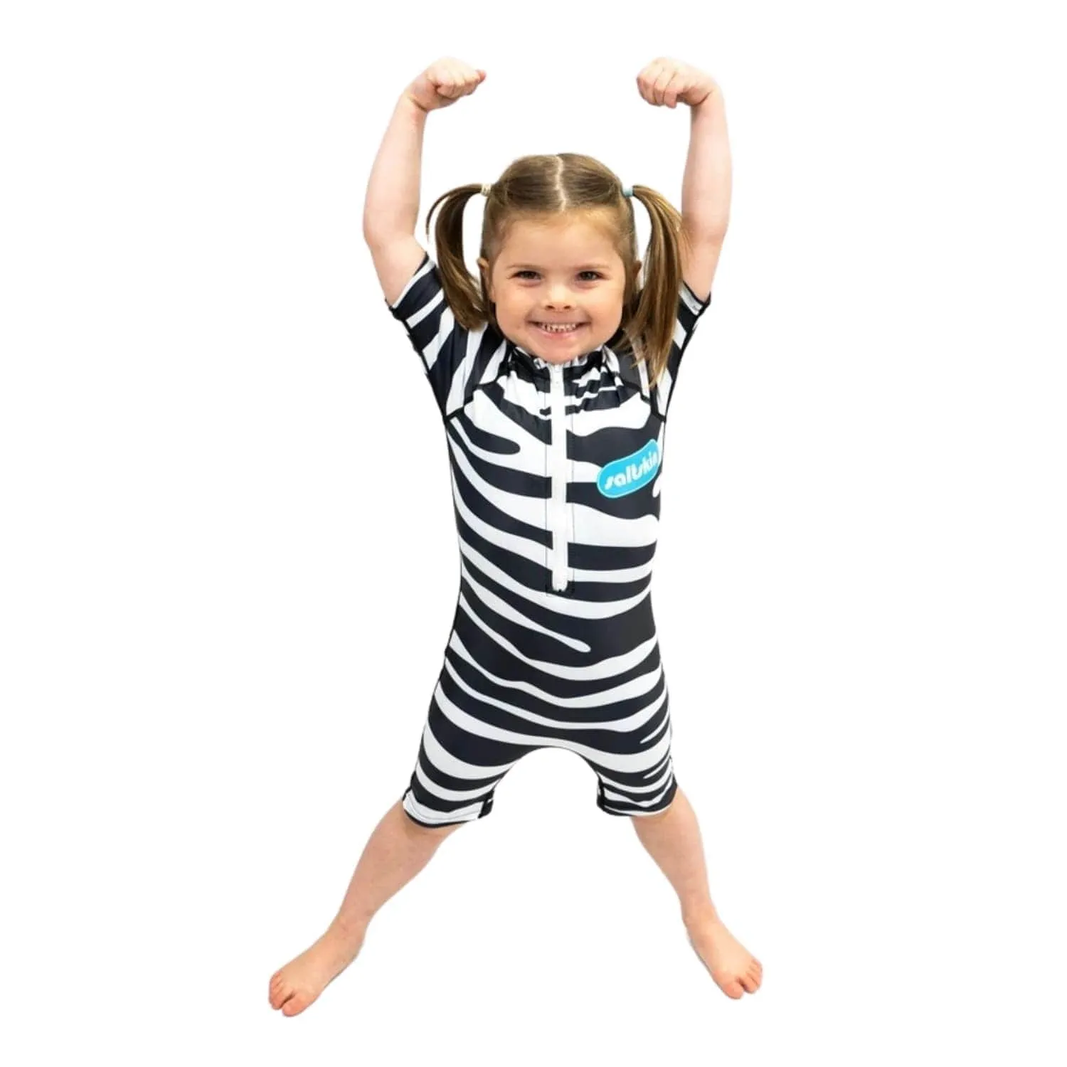 Saltskin Youth Kids UV Shorty Sun Suit - Zebra