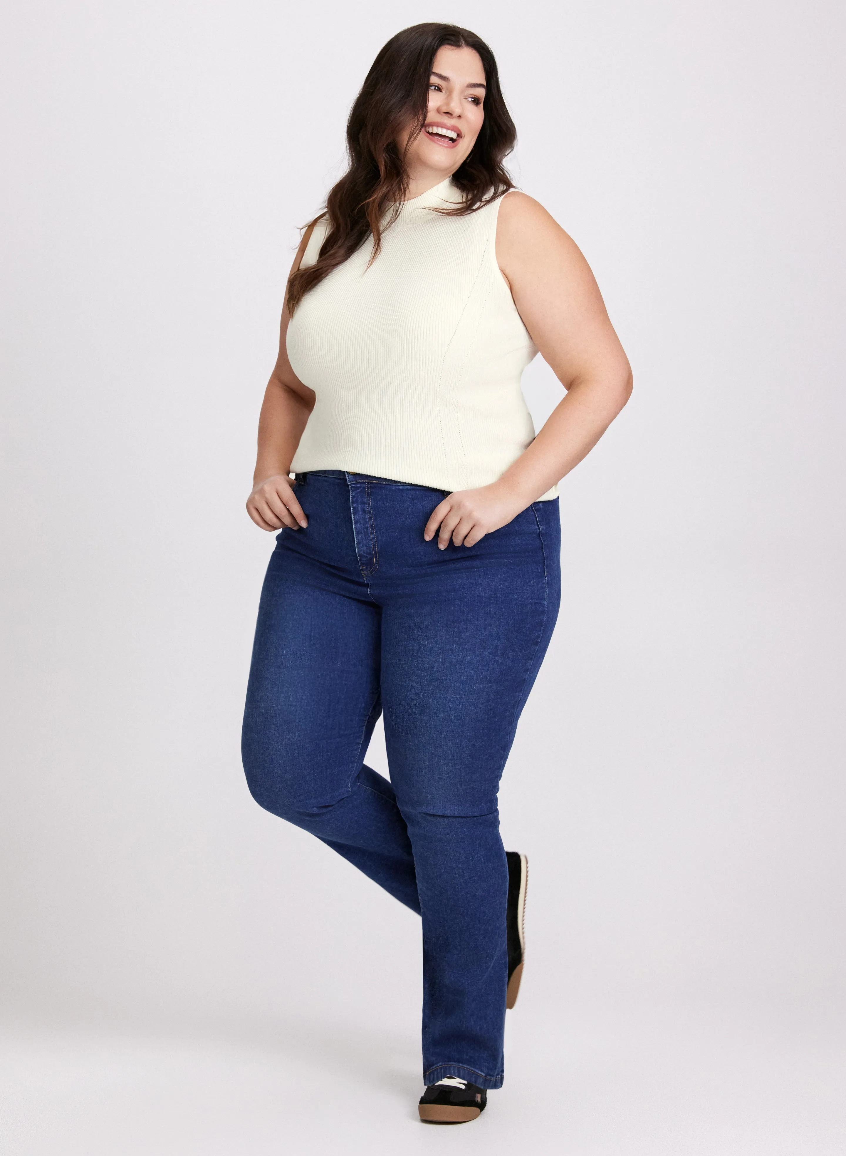 Sleeveless Mock Neck Sweater