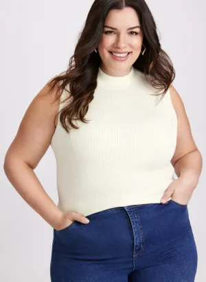Sleeveless Mock Neck Sweater
