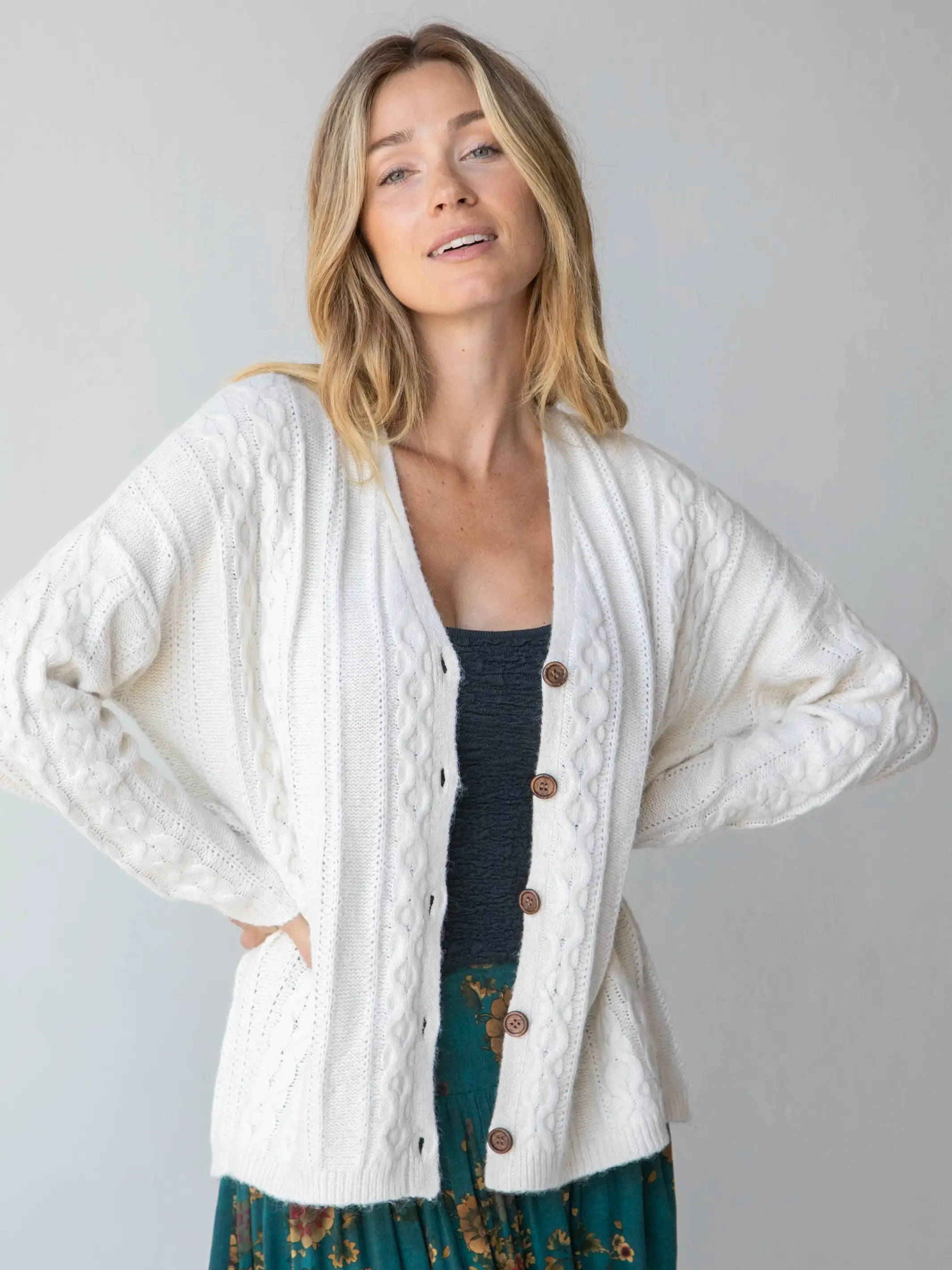 So Soft Grandpa Cardigan - Off-White