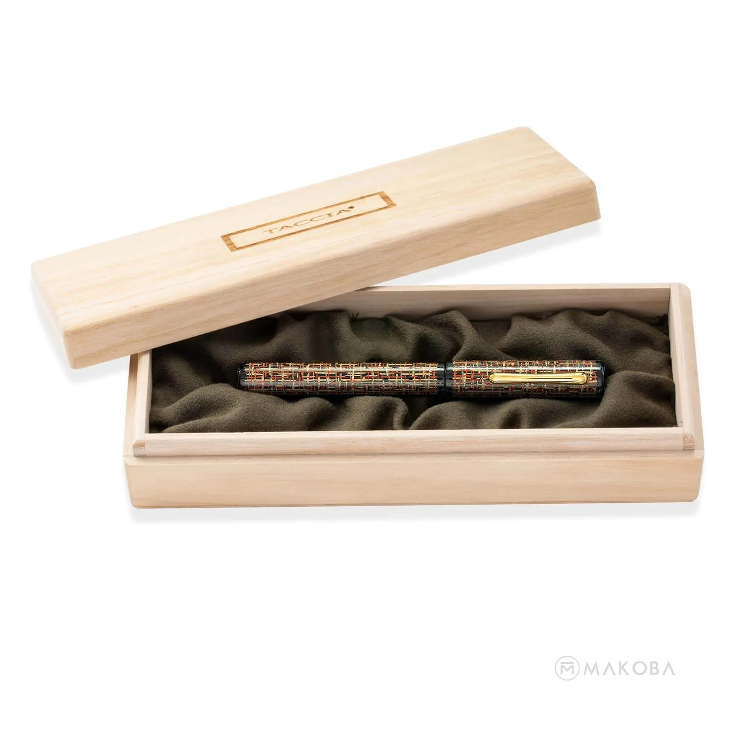 Taccia Tweed Limited Edition Fountain Pen, Tangerine Orange - 14K Gold Nib
