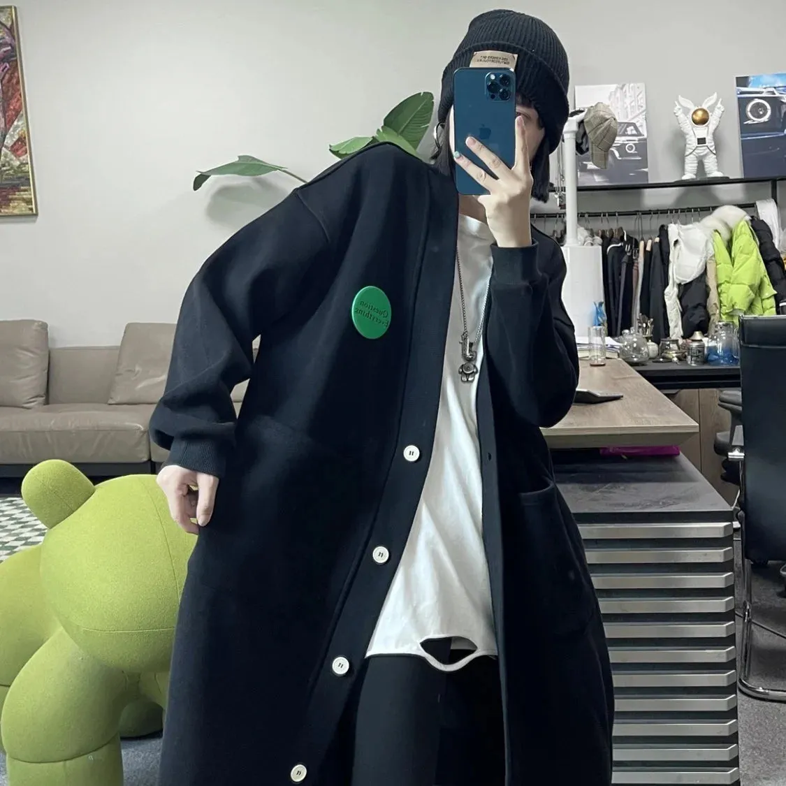 Uniwim Autumn Winter New Women Fleece Thick Long Coats Korean Fashion Casual Loose Long Sleeve Zipper Cardigan Oversized Hooded Dresses