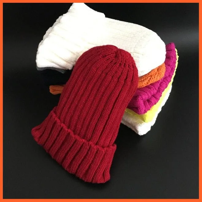 Winter Brand Kids Fur Pom Poms Hats |  Winter Hat For Women Hat Knitted Beanies Cap Hat Thick Women Skullies Beanies