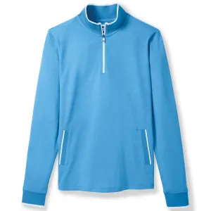 Womens Half Zip Fleece Back Mid Layer Blue Heather - AW23