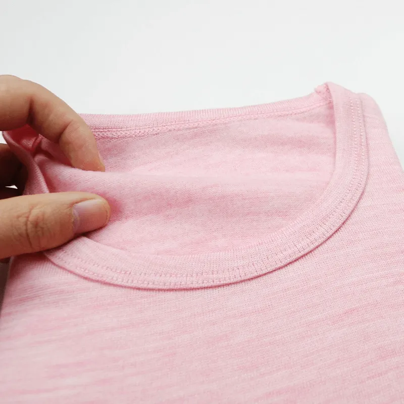 Women's Solid Color Wool Thermal Underwear Set - SF1339